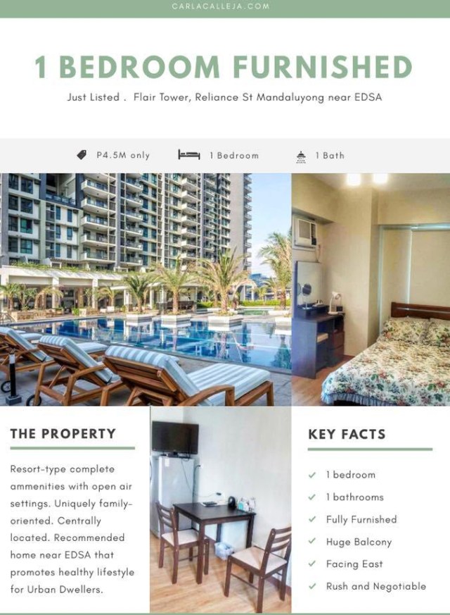 1 Bedroom for Sale Flair Towers EDSA Mandaluyong for Sale