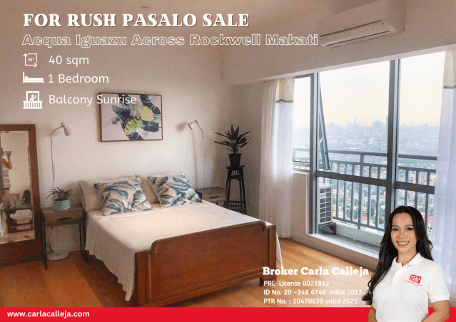 RUSH SALE ALERT! 🏙️ Your dream urban oasis is waiting for you! ✨ 1-BR Corner Unit | 44th Floor | Acqua Iguazu, Mandaluyong 🌞 Prime Sunrise Views | 40 sqm | Fully Furnished 💎 World-class amenities Yoo Inspired by Starck 🔥 PRICE DROP: Now at only ₱7,500,000!
